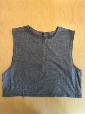 lululemon athletica Gray Heathered Cropped Muscle Tank